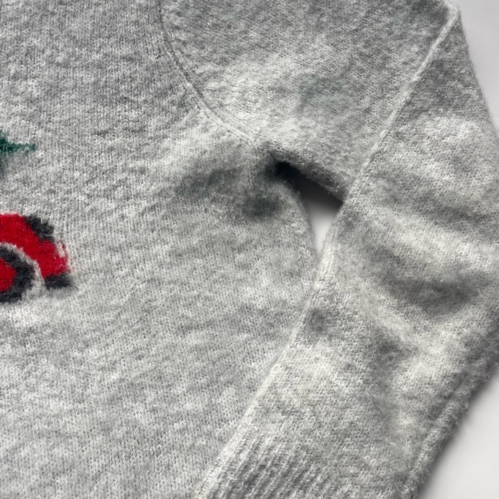 Cupcakes & Cashmere Gray Sweater with Festive Red and Green Design - Picture 4 of 8